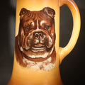 Lot 097 - Antique Taylor Smith Taylor Bulldog Portrait Tankard Pitcher with Brown Blended Glaze, Chester, West Virginia, 14" H