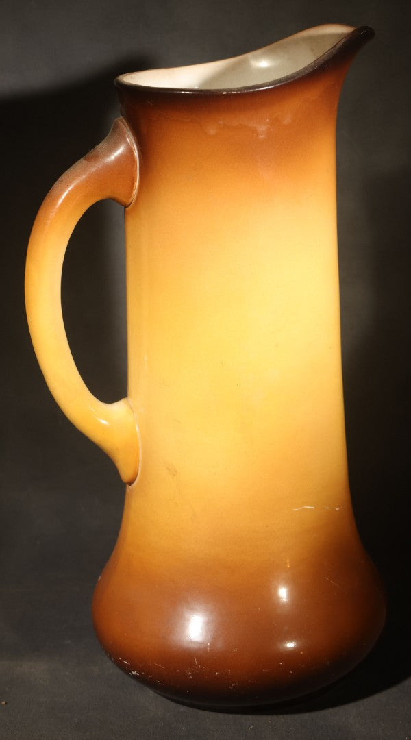 Antique Taylor Smith Taylor Bulldog Portrait Tankard Pitcher with Brown Blended Glaze, Chester, West Virginia
