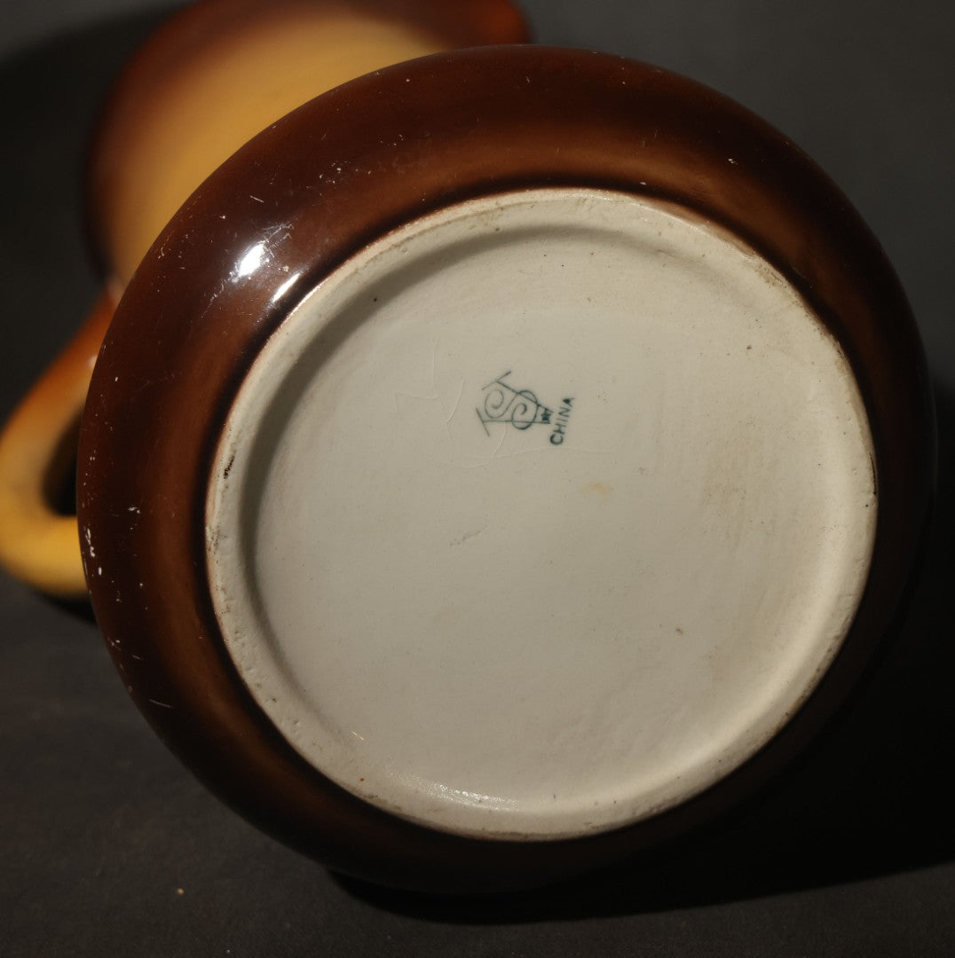 Antique Taylor Smith Taylor Bulldog Portrait Tankard Pitcher with Brown Blended Glaze, Chester, West Virginia