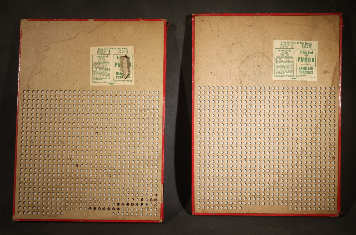 Pair of Vintage Schrafft's Chocolates 5-Cent Punch Board Trade Stimulators with Pin-Up Girl Graphics