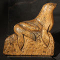 Lot 122 - Vintage Hand-Carved Folk Art Wooden Seal Figure with Wire Hanging Loop, 4-7/8" H