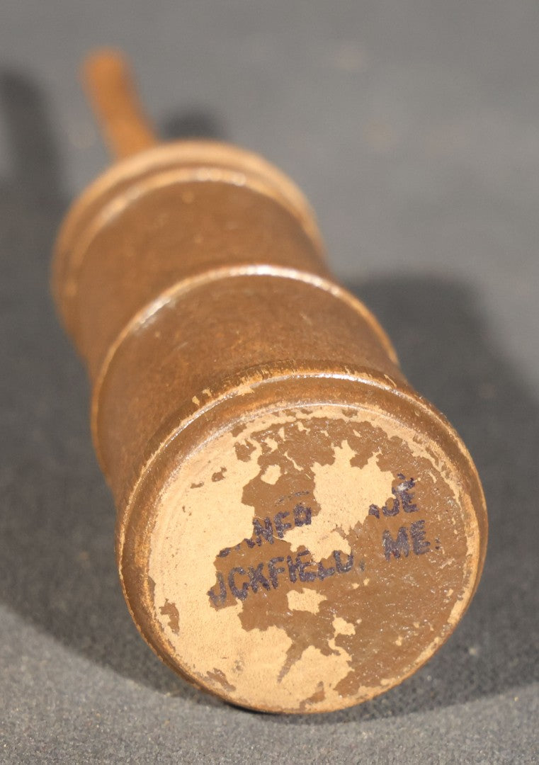 Pair of Vintage Turned Wood Items including a Folk Art Miniature Prisoner-Made Butter Churn, Maine, Possibly Buckfield, and a Mortar and Pestle