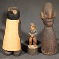 Lot 126 - Trio of Antique Carved Wood Figures Including a Penguin, a Painted Man in Cap and Jacket, and a Dark-Stained Anthropomorphic Figure