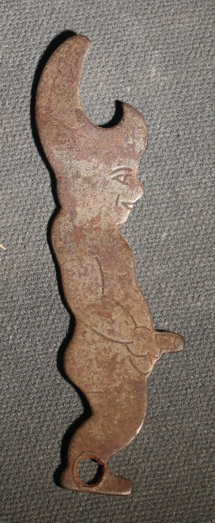 Vintage Figural Peeing Man "If You Gotta Go" Advertising Bottle Opener, Jerry Alden Inc., Salem, New Jersey