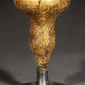 Lot 149 - Antique Gold-Decorated Glass Courting Lamp with Metal Base, 4-1/2" H