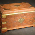 Lot 151 - Vintage Indian Brass-Bound Wooden Box with Divided Interior and Removable Tray, 8-3/8" L