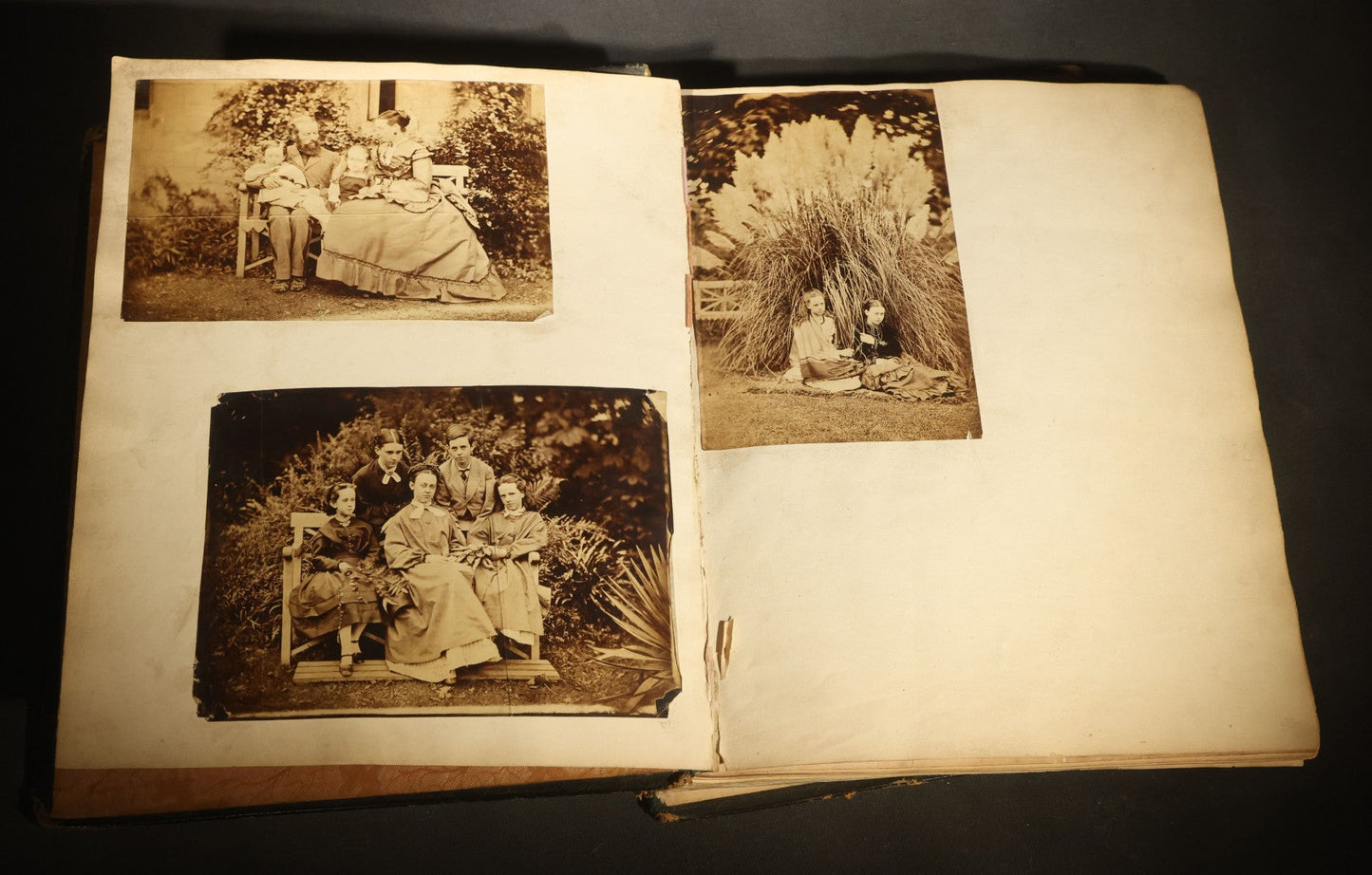 Antique Autograph Album with Handwritten Poetry, Albumen Photographs, Engravings, and Embossed Pages, Entries Beginning 1863, Printed by Lefevre & Kohler, Newman Street
