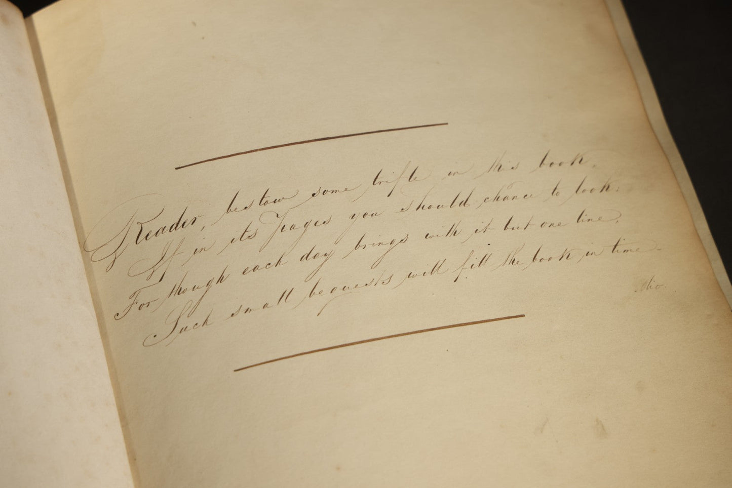 Antique Autograph Album with Handwritten Poetry, Albumen Photographs, Engravings, and Embossed Pages, Entries Beginning 1863, Printed by Lefevre & Kohler, Newman Street