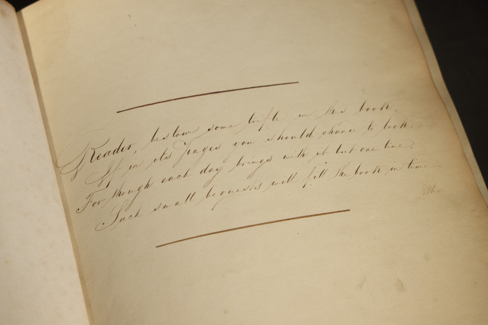 Antique Autograph Album with Handwritten Poetry, Albumen Photographs, Engravings, and Embossed Pages, Entries Beginning 1863, Printed by Lefevre & Kohler, Newman Street