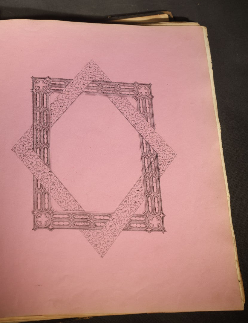 Antique Autograph Album with Handwritten Poetry, Albumen Photographs, Engravings, and Embossed Pages, Entries Beginning 1863, Printed by Lefevre & Kohler, Newman Street