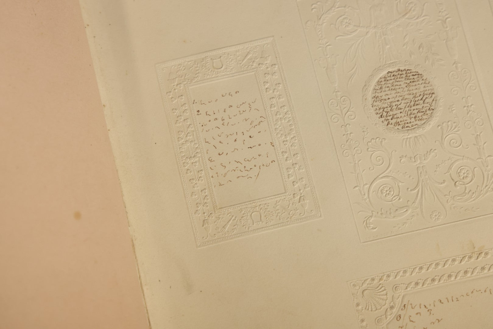 Antique Autograph Album with Handwritten Poetry, Albumen Photographs, Engravings, and Embossed Pages, Entries Beginning 1863, Printed by Lefevre & Kohler, Newman Street