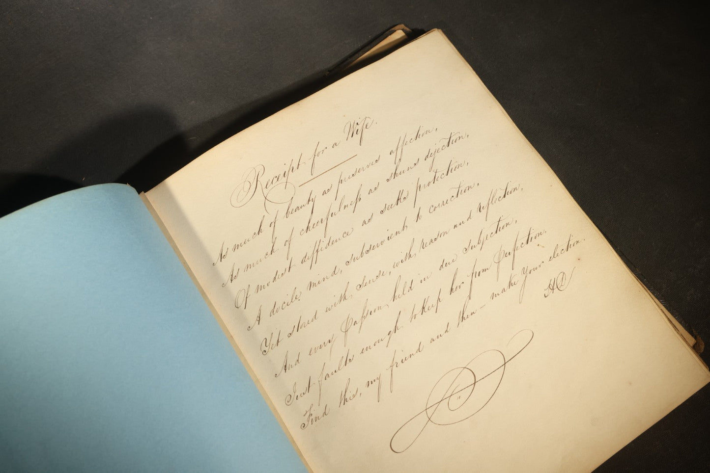 Antique Autograph Album with Handwritten Poetry, Albumen Photographs, Engravings, and Embossed Pages, Entries Beginning 1863, Printed by Lefevre & Kohler, Newman Street