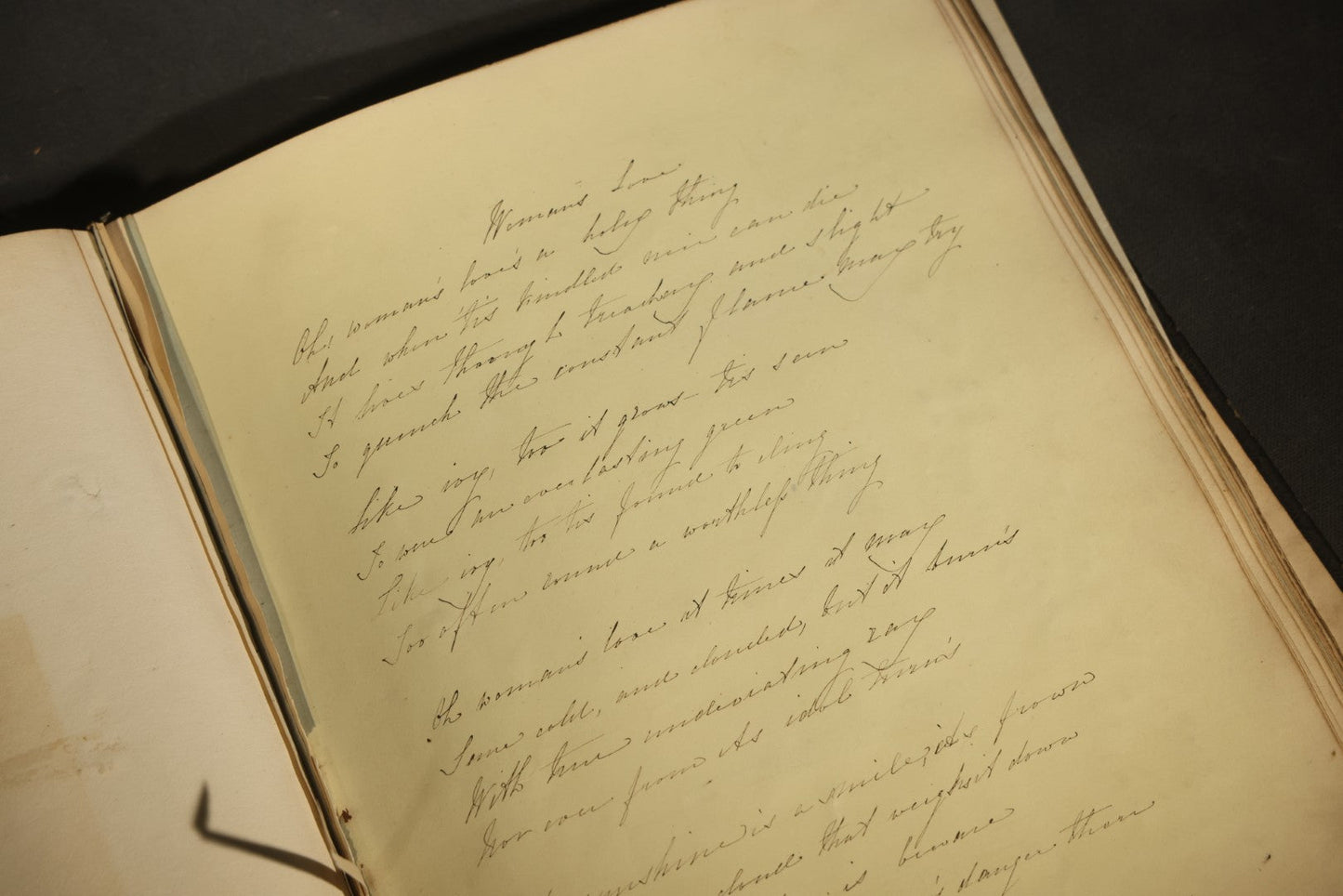 Antique Autograph Album with Handwritten Poetry, Albumen Photographs, Engravings, and Embossed Pages, Entries Beginning 1863, Printed by Lefevre & Kohler, Newman Street