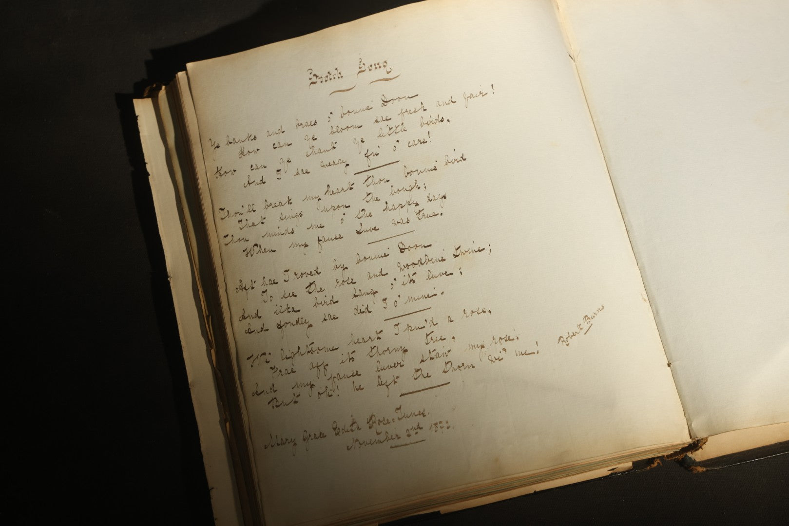 Antique Autograph Album with Handwritten Poetry, Albumen Photographs, Engravings, and Embossed Pages, Entries Beginning 1863, Printed by Lefevre & Kohler, Newman Street