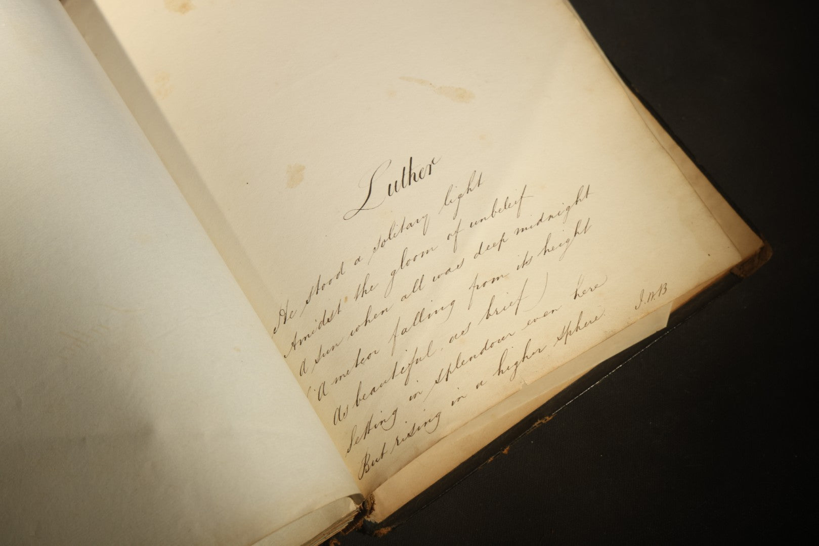 Antique Autograph Album with Handwritten Poetry, Albumen Photographs, Engravings, and Embossed Pages, Entries Beginning 1863, Printed by Lefevre & Kohler, Newman Street