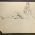 Lot 154 - Antique Double-Sided Pencil Sketch of a Reclining Female Nude Figure Study, 11" W x 8-1/2" H