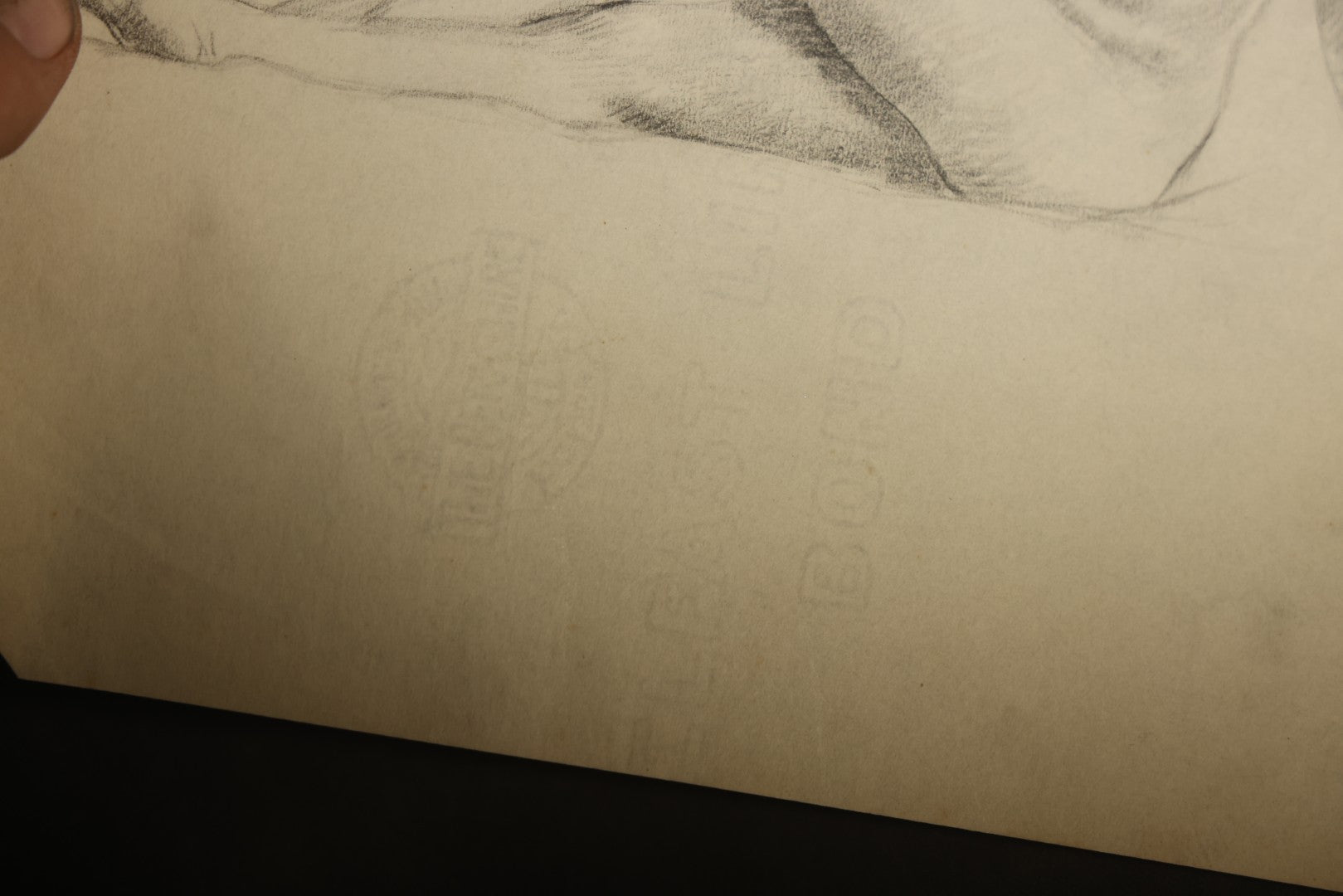 Antique Double-Sided Pencil Sketch of a Reclining Female Nude Figure Study