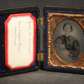 Lot 158 - Antique 1/6th Plate Ruby Ambrotype Photograph of Addie S. Hammond Holding Infant Anna Caroline Felton Aged Six Months in Thermoplastic Union Case