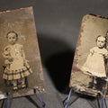 Lot 161 - Pair of Antique Tintype Photographs of the Same Young Girl Including One Holding a Doll