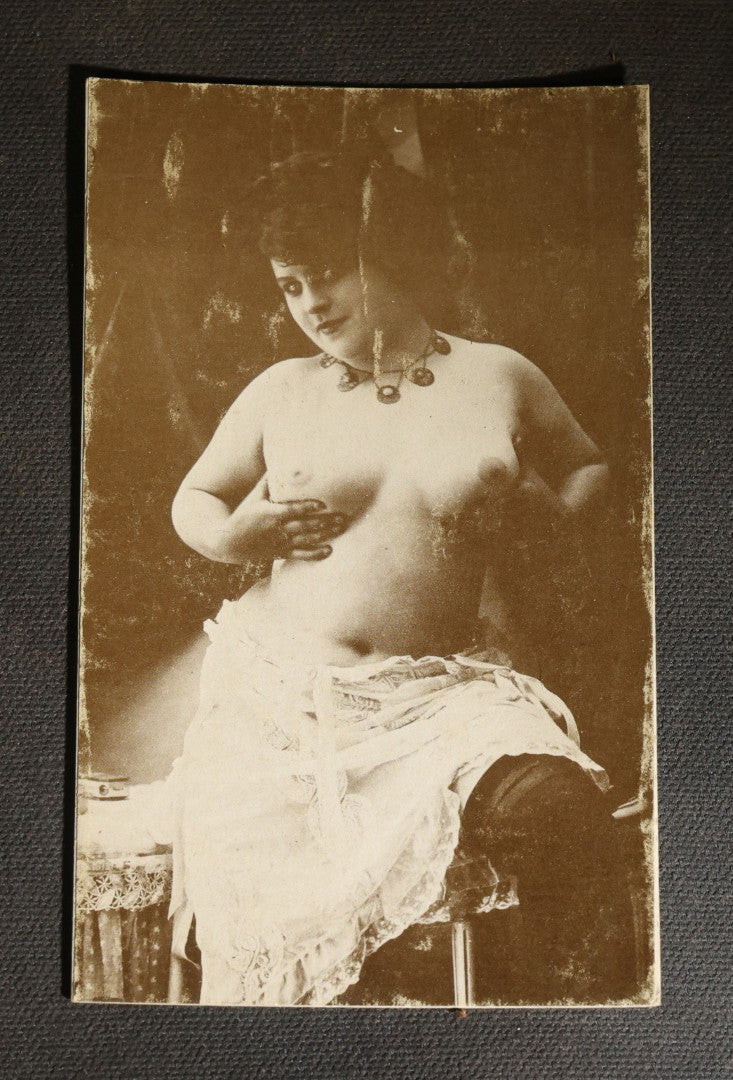Grouping of Five Vintage Reproduction Arcade Cards of Nude Women