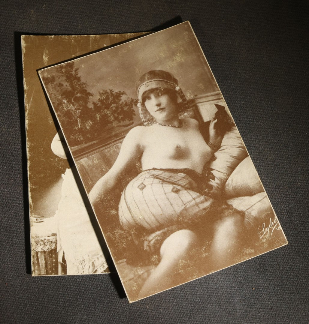 Grouping of Five Vintage Reproduction Arcade Cards of Nude Women