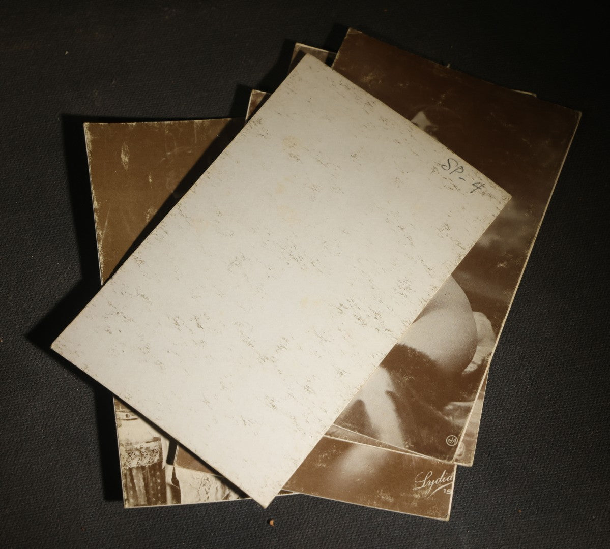 Grouping of Five Vintage Reproduction Arcade Cards of Nude Women