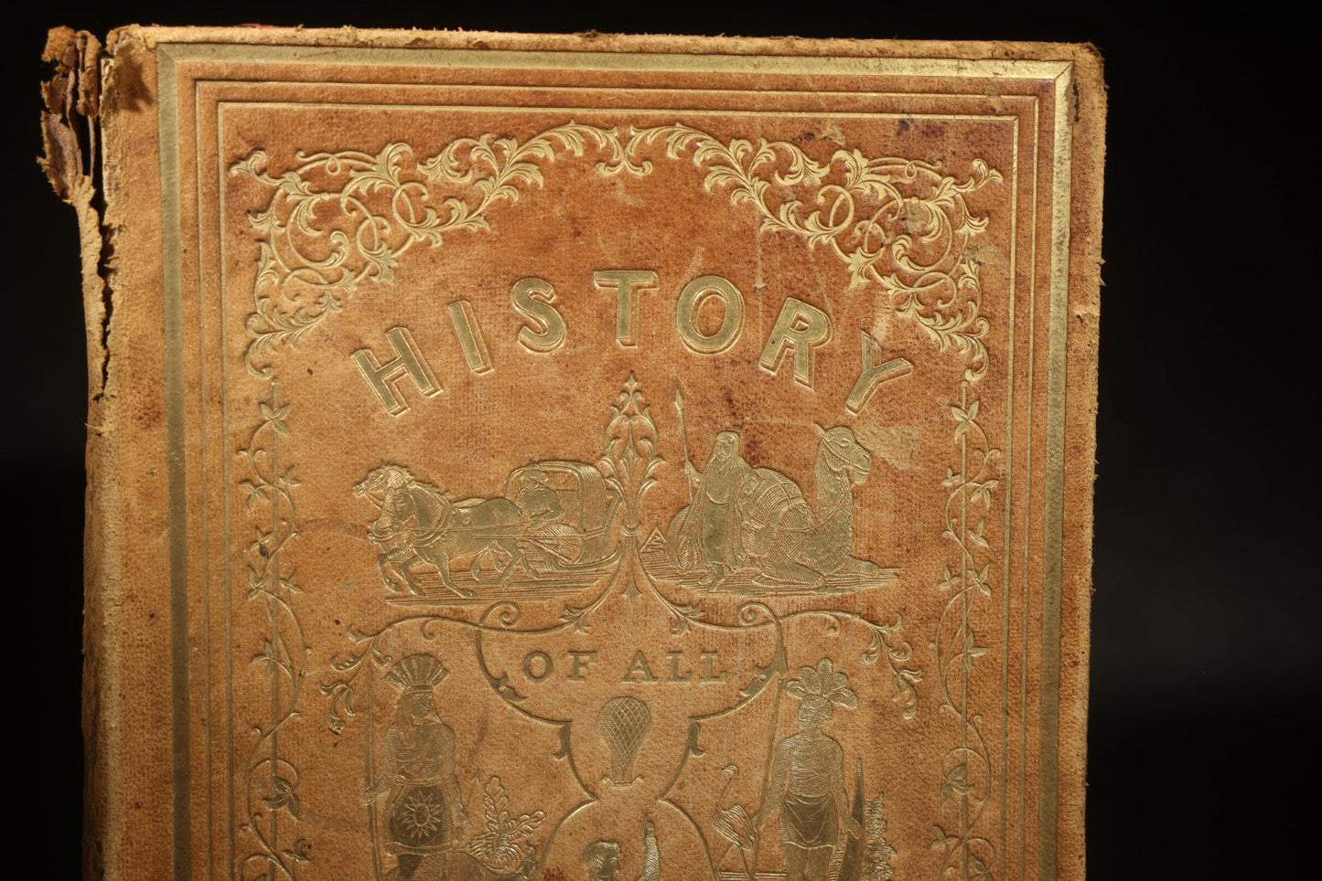 "A History of All Nations" Antique Illustrated World History Book by S. G. Goodrich with 70 Stylographic Maps and 700 Engravings, Published by Miller, Orton and Mulligan, Auburn and Buffalo, New York, 1854