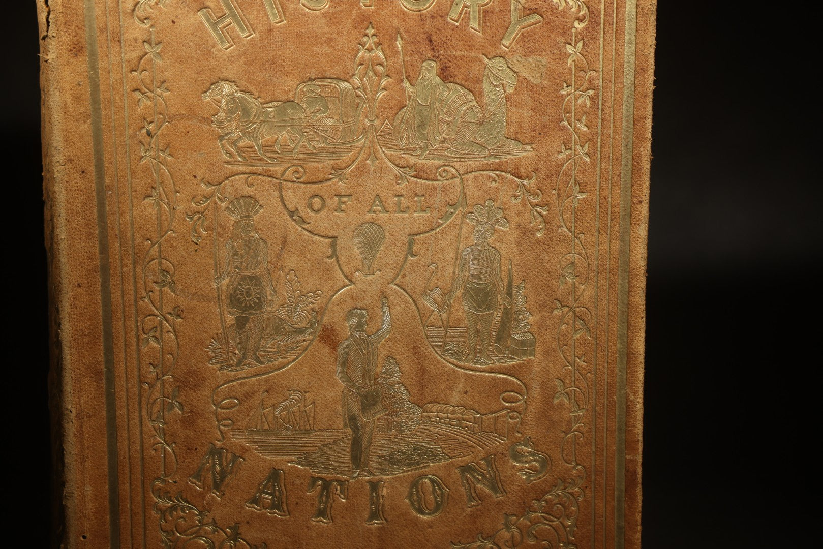 "A History of All Nations" Antique Illustrated World History Book by S. G. Goodrich with 70 Stylographic Maps and 700 Engravings, Published by Miller, Orton and Mulligan, Auburn and Buffalo, New York, 1854