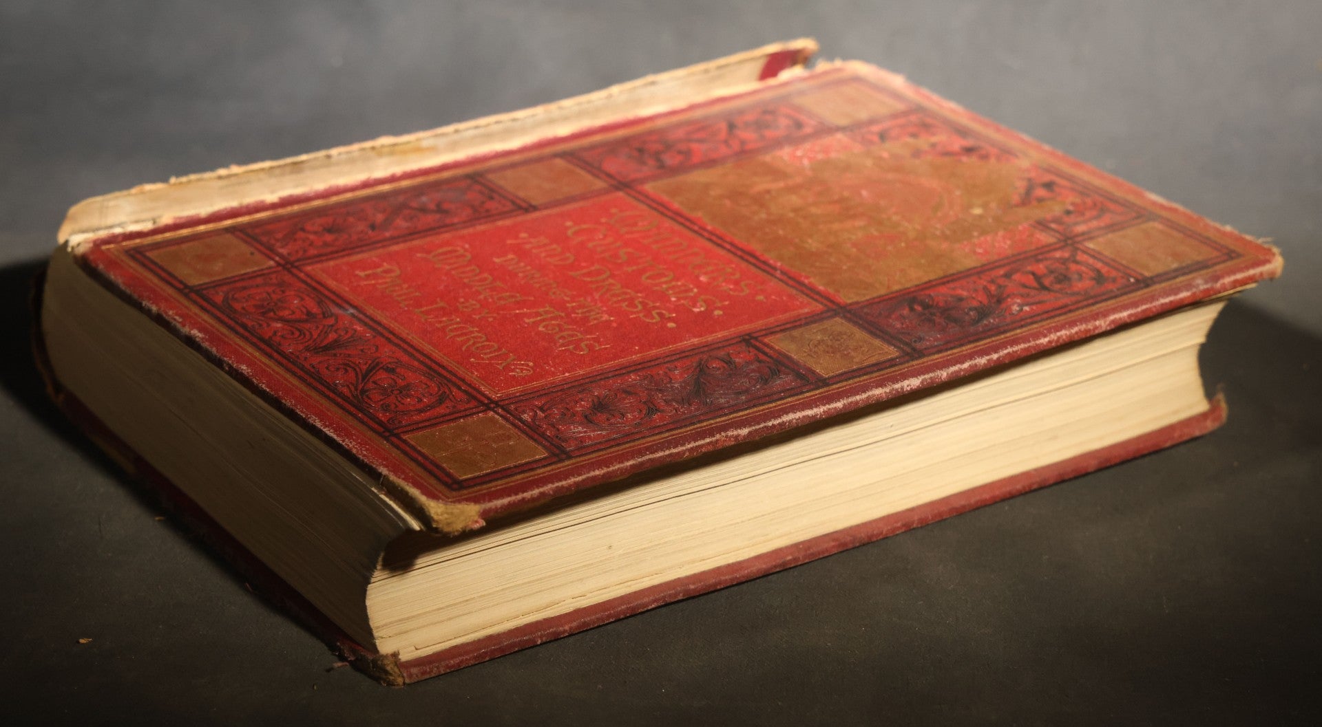 "Manners, Customs, and Dress During the Middle Ages and During the Renaissance Period" Antique Illustrated Book by Paul Lacroix, with Chromolithograph Prints by F. Kellerhoven, Published by D. Appleton and Co., New York, 1874