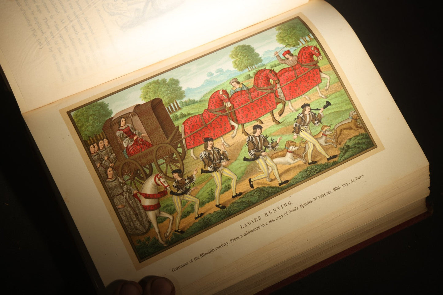 "Manners, Customs, and Dress During the Middle Ages and During the Renaissance Period" Antique Illustrated Book by Paul Lacroix, with Chromolithograph Prints by F. Kellerhoven, Published by D. Appleton and Co., New York, 1874