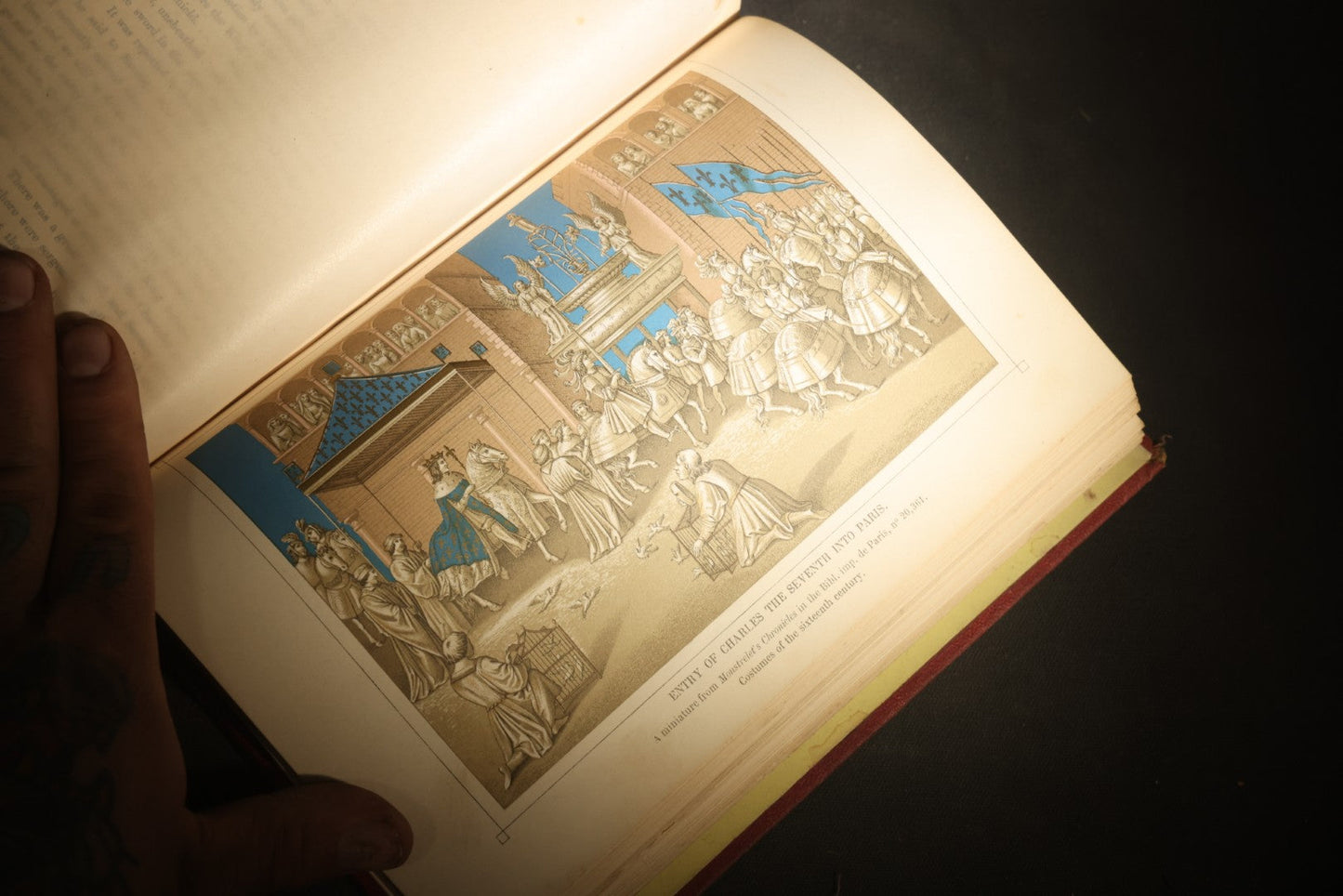 "Manners, Customs, and Dress During the Middle Ages and During the Renaissance Period" Antique Illustrated Book by Paul Lacroix, with Chromolithograph Prints by F. Kellerhoven, Published by D. Appleton and Co., New York, 1874