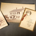 Lot 168 - Grouping of Four Antique Photographs and Ephemera Including Two Cabinet Card Photographs, a Board-Mounted Photograph of a House with Figures, and a Gibson Santa Claus Christmas Card