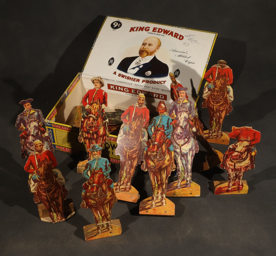 Grouping of Antique and Vintage Paper Soldiers and Military Figures including Chromolithograph Cutout Infantry and Cavalry, "Paper Soldiers of the American Revolution" Book, and Valiant Miniatures Metal Figure Kits