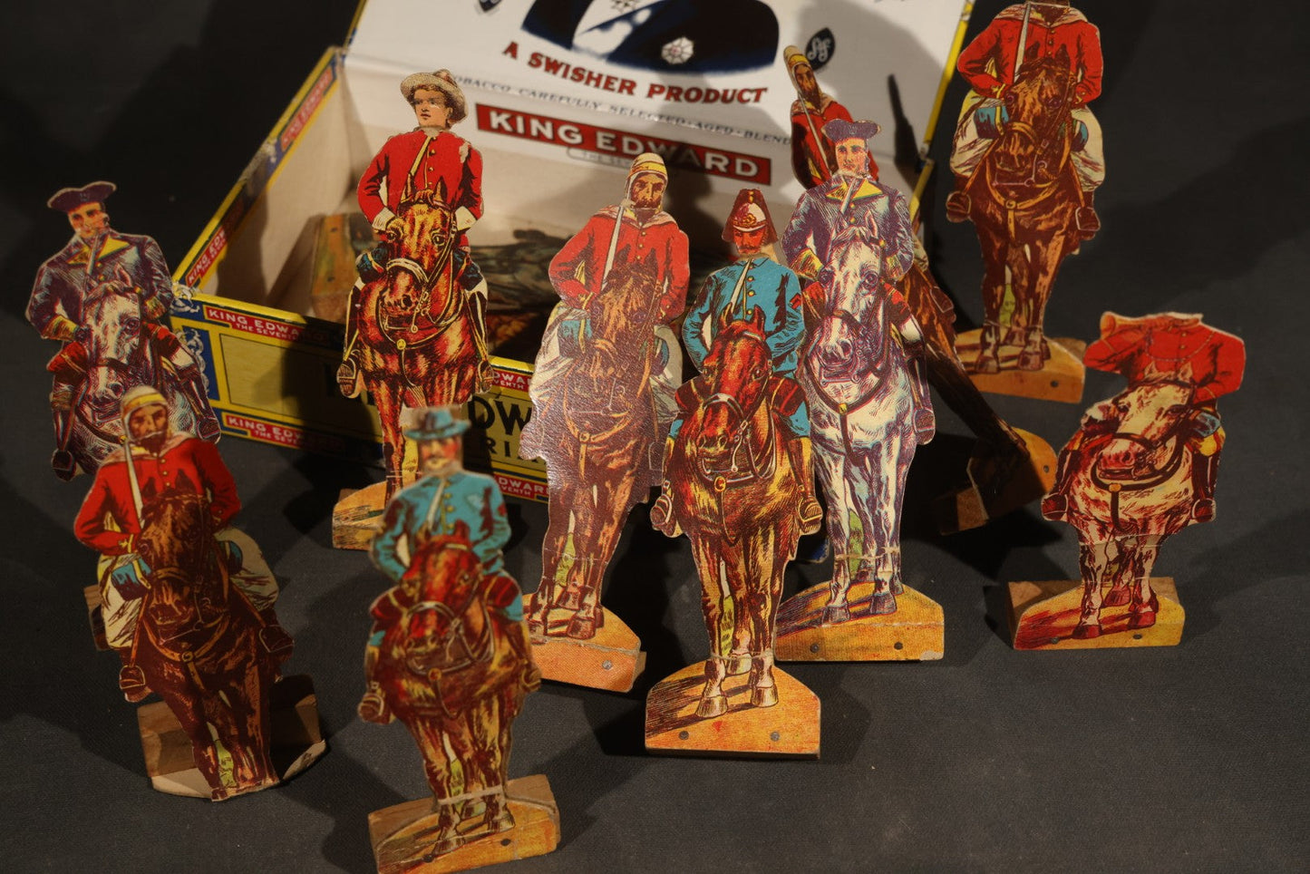 Grouping of Antique and Vintage Paper Soldiers and Military Figures including Chromolithograph Cutout Infantry and Cavalry, "Paper Soldiers of the American Revolution" Book, and Valiant Miniatures Metal Figure Kits