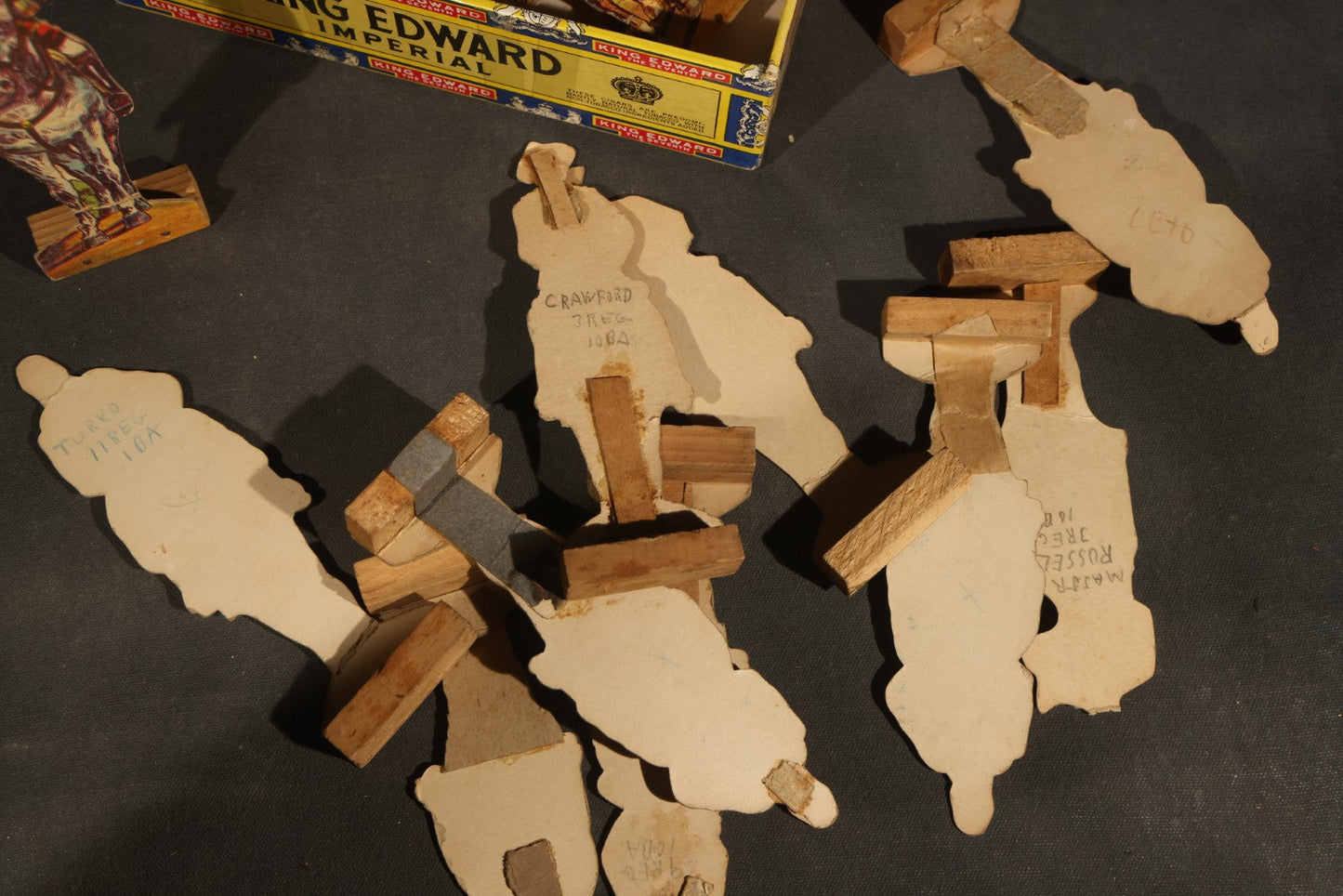 Grouping of Antique and Vintage Paper Soldiers and Military Figures including Chromolithograph Cutout Infantry and Cavalry, "Paper Soldiers of the American Revolution" Book, and Valiant Miniatures Metal Figure Kits