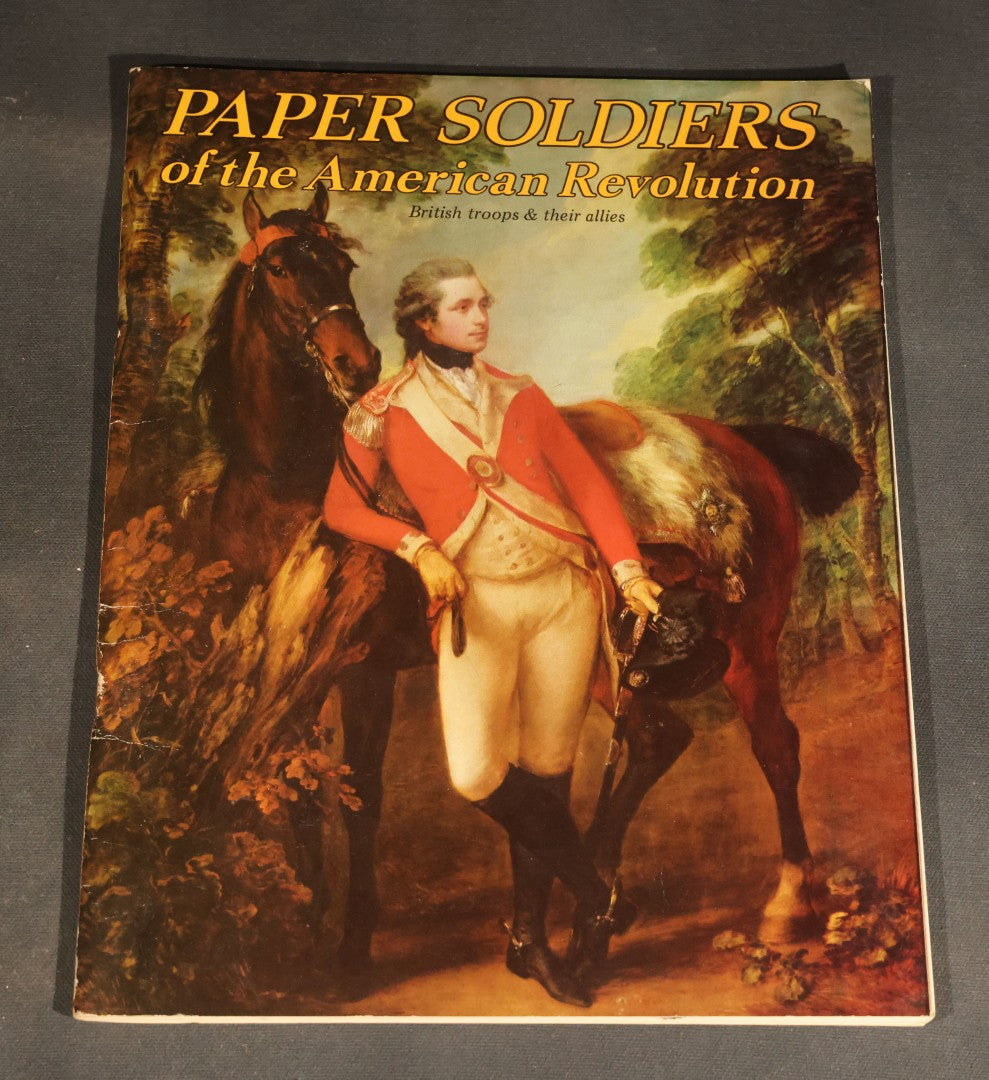 Grouping of Antique and Vintage Paper Soldiers and Military Figures including Chromolithograph Cutout Infantry and Cavalry, "Paper Soldiers of the American Revolution" Book, and Valiant Miniatures Metal Figure Kits