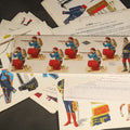 Lot 178 - Grouping of Vintage and Antique Napoleonic French Military Uniform Plates and Uncut Paper Soldiers Including "Le Plumet" Rigo Edition Hand-Colored Plates with Text Sheets and Zouaves Sheet