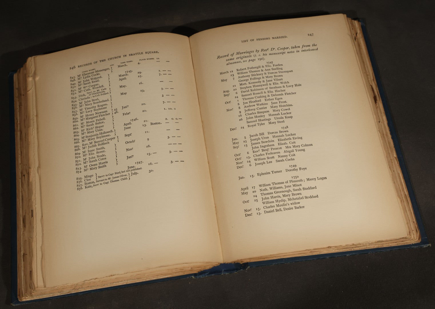 "The Manifesto Church: Records of the Church in Brattle Square, Boston" Antique Church History Book, 1699-1872, Published by The Benevolent Fraternity of Churches, Boston, Massachusetts, 1902