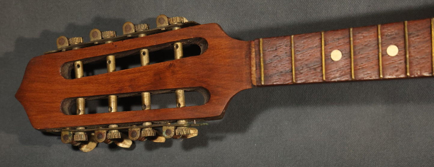 Vintage Eight-String Mandolin Banjo with Wooden Resonator Back, No Strings
