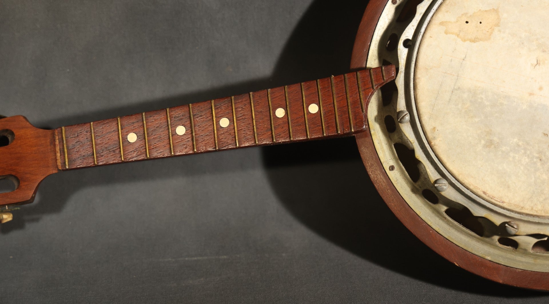 Vintage Eight-String Mandolin Banjo with Wooden Resonator Back, No Strings