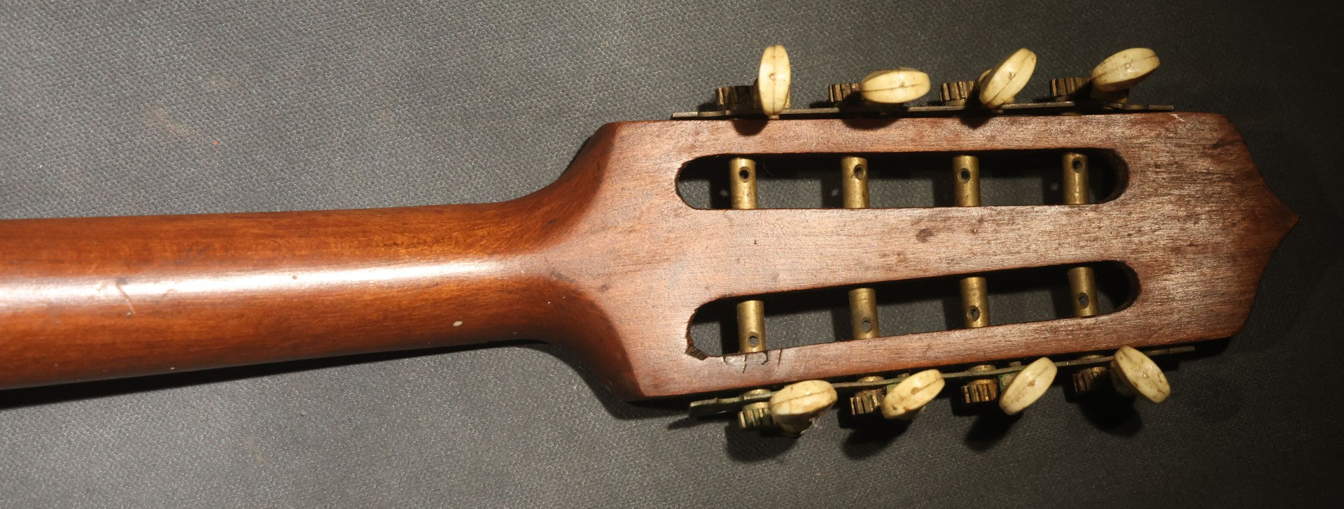Vintage Eight-String Mandolin Banjo with Wooden Resonator Back, No Strings