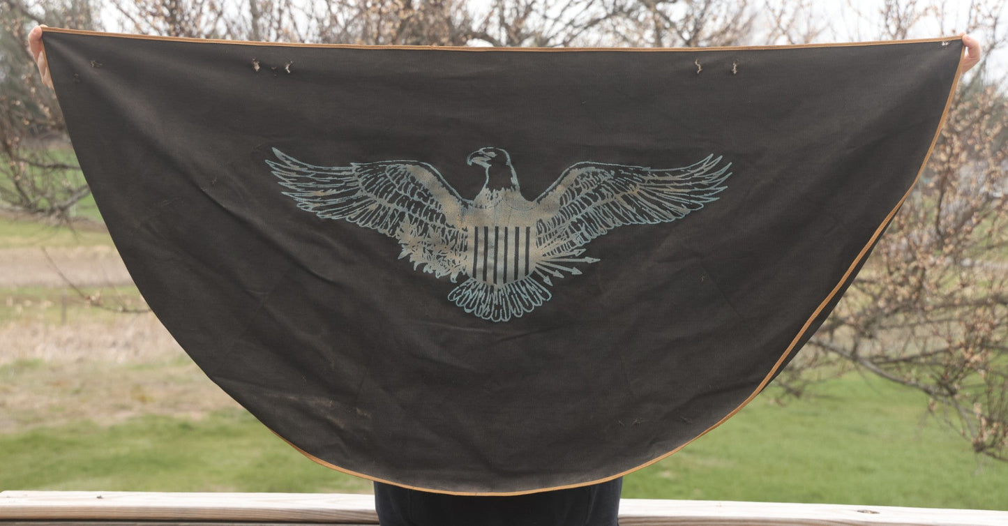 Antique Patriotic American Eagle Canvas Bunting Banner