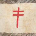 Lot 008 - Antique American National Tuberculosis Association Flag with Red Double-Barred Cross on White Field, Manufactured by Annin & Co., 90" W x 60" H