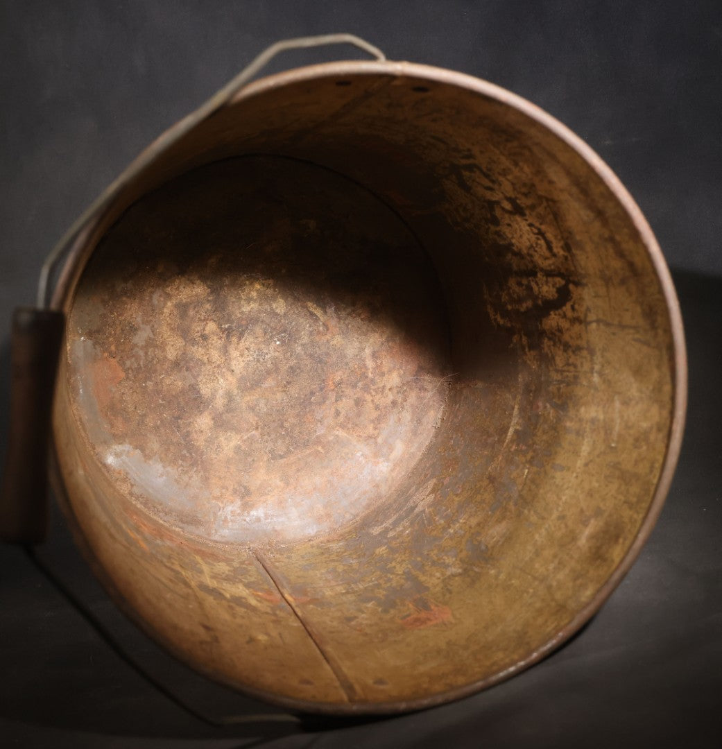 Vintage Red Pail Brand Pastry Filling 38-Pound Tin Pail with Bail Handle, Manufactured by Joseph Middleby Jr. Inc., Boston, Massachusetts