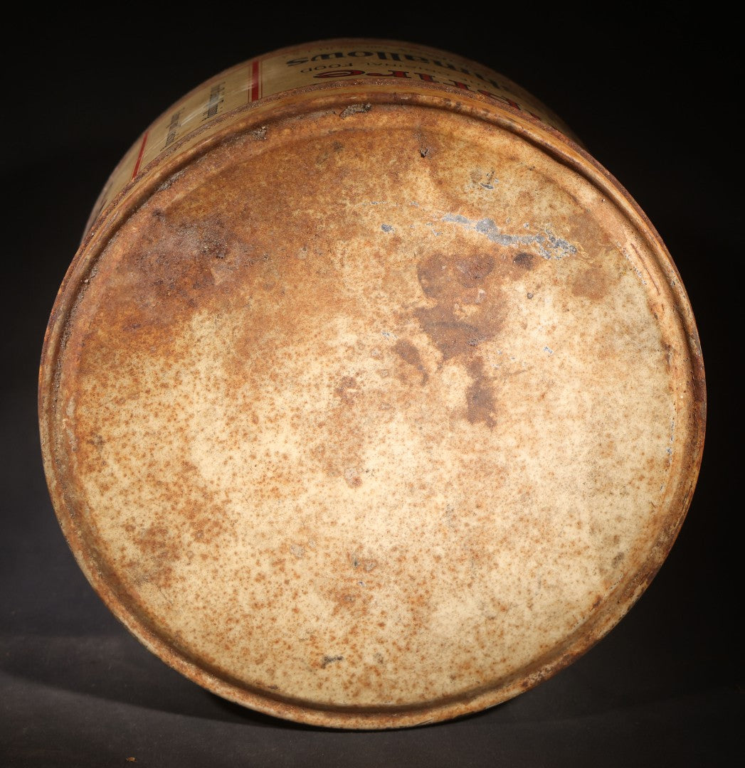 Antique Campfire Marshmallows 5 Lb. Round Tin, Manufactured by Angelus-Campfire Company, Chicago, Illinois