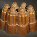 Lot 050 - Antique Copper Jelly Mold with Six Fluted Turrets, Engraved "R. Blennerhassett / Messman", 4-1/2" H