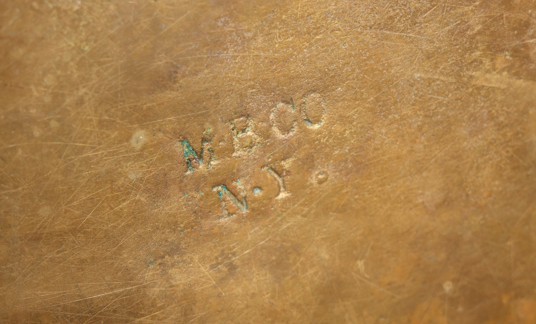Antique Brass Bowl or Vessel Stamped "N.B.CO / N.Y." on Underside