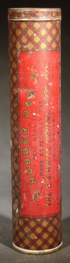 Pair of Antique Dental Advertising Tins including Phenomint Tooth Powder by Ashel Boyden & Son, Boston, Massachusetts and S.S. White Dental Mfg. Co. Rubber Dam