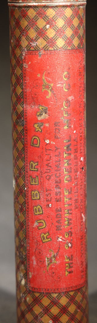 Pair of Antique Dental Advertising Tins including Phenomint Tooth Powder by Ashel Boyden & Son, Boston, Massachusetts and S.S. White Dental Mfg. Co. Rubber Dam