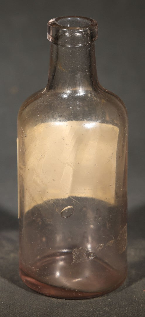 Trio of Antique Labeled Bottles including Listerine from Paxson & Rockefeller Co. of Butte, Montana, No. 4711 Eau de Cologne Smelling Salts by Mulhens & Kropff, and Whitman Toothache Gum